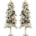 Almo Fulfillment Services Llc Fraser Hill Farm Artificial Christmas Tree - 4 Ft. Snowy Alpine Tree - Clear Lights - Set of 2 FFSA040-1SN/SET2